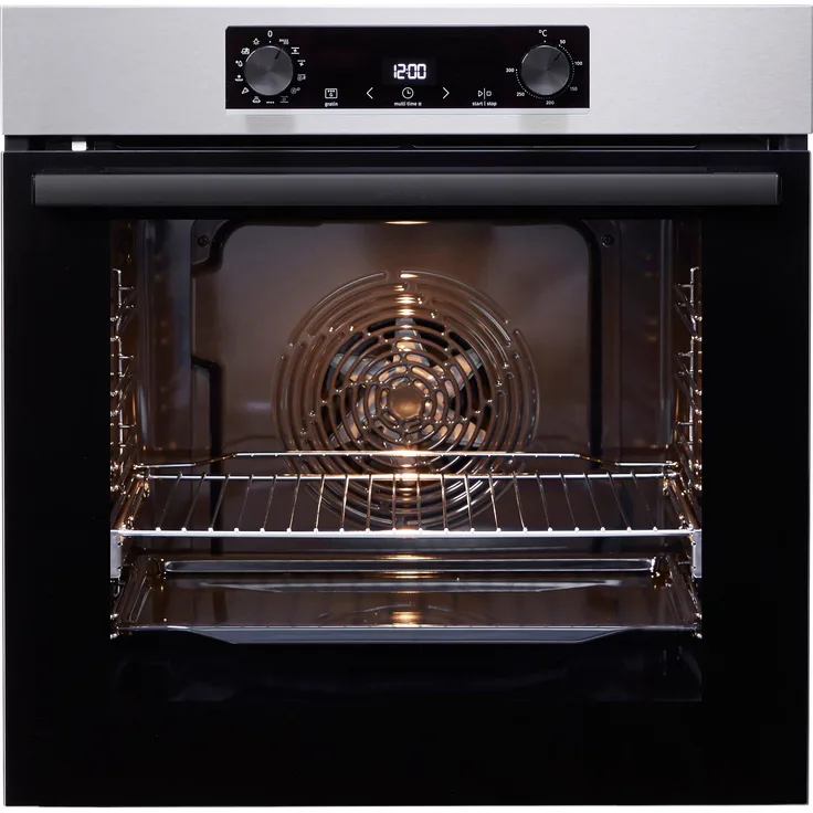 Gorenje BPSB737OTX Einbau-Backofen, 60 cm, Edelstahl, 77 Liter, mit Pizza Funktion, Pyrolyse Selbstreinigung und Teleskopauszug