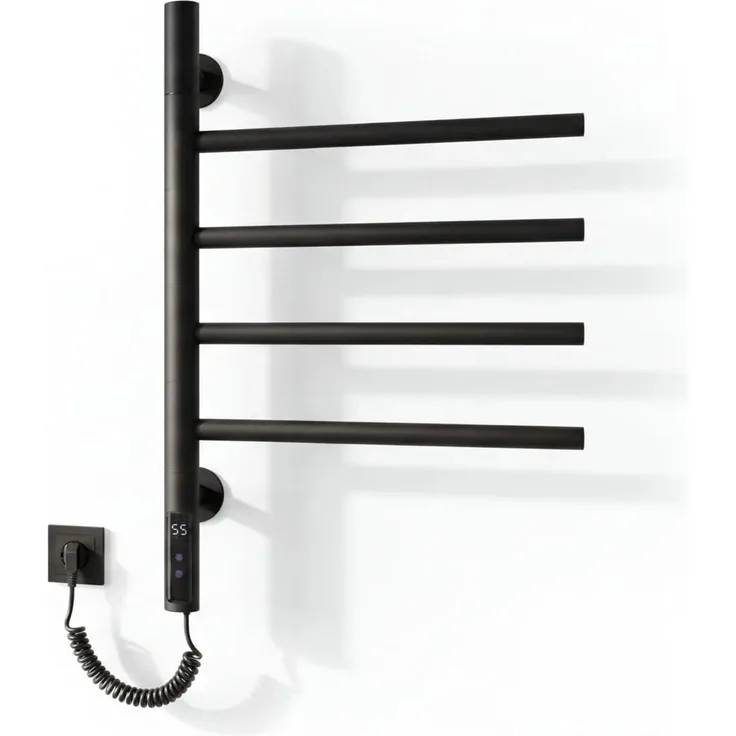 Swiss Aqua Technologies Handtuchtrockner Elektrisch Kompakt, Schwarz Matt, 54,5x41 CM, 40 W, drehbare Sprossen aus Edelstahl