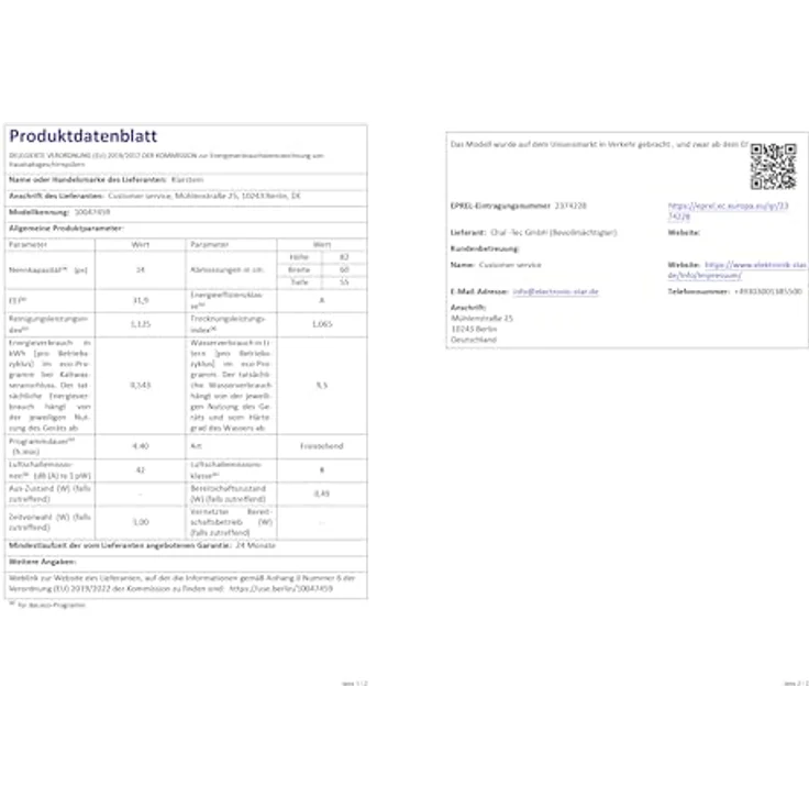 Klarstein Verosteel Geschirrspüler 60cm, 14 Plätze, 9 Programme, 42 dB, A, Edelstahl, AquaStop, Kindersicherung, Unterbau-Design – Bild 9