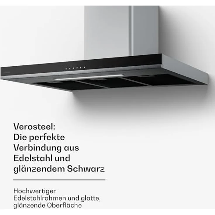 Klarstein Verosteel Dunstabzugshaube 90cm, 881,6 m³/h, A++, Touch-Bedienung, LED-Beleuchtung, Edelstahl & Glas, 3+Boost Stufen, leise, spülmaschinenfester Filter – Bild 6
