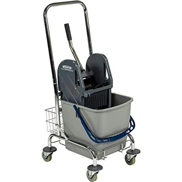 Reinigungswagen Eimer 1x27 l,Presse,Ablagekorb STA SPRINTUS – Bild 2