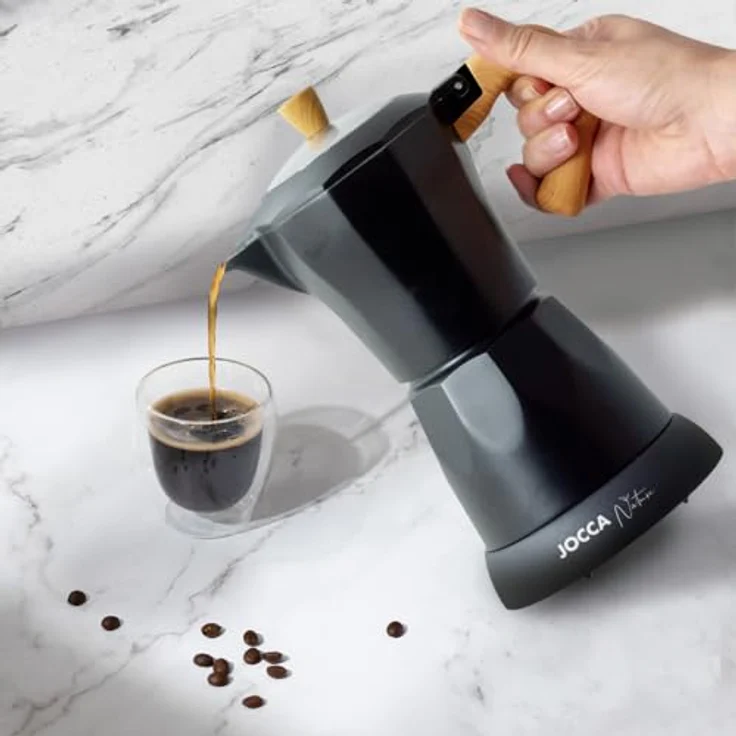 Jocca Espressomaschine Nature Line, elektrische Kaffeekanne für 6 Tassen, Warmhaltefunktion, 480W, schwarz – Bild 7