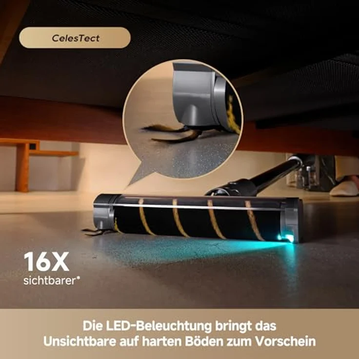 dreame R30 Kabelloser Staubsauger, 22,000PA Saugkraft, 90 Min. Laufzeit, Anti-Verhedderungsdesign, multifunktionale Aufsätze, Seitenbürste für Ecken und Kanten – Bild 3