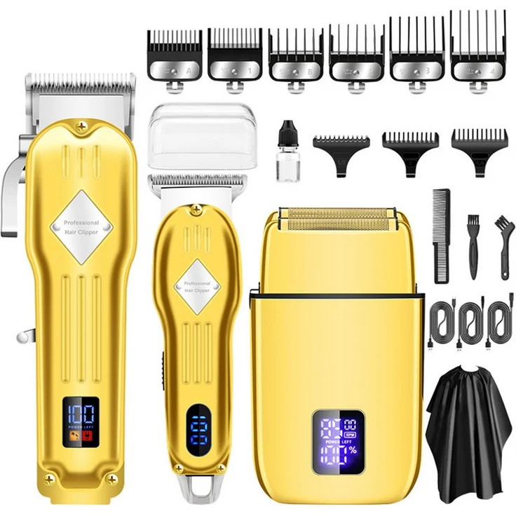 autolock Haar- und Bartschneider Haarschneidemaschine, Wasserdicht, Multifunktionales Präzisionstrimmer Set, LCD-Display