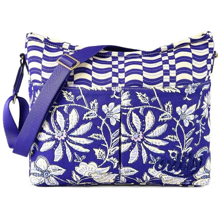 Oilily Indimarken Umhängetasche, 30 cm, blau, 100% Baumwolle, 24 cm hoch, 9 cm tief