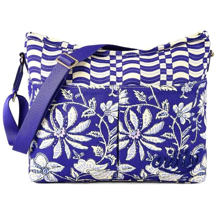 Oilily Indimarken Umhängetasche, 30 cm, blau, 100% Baumwolle, 24 cm hoch, 9 cm tief