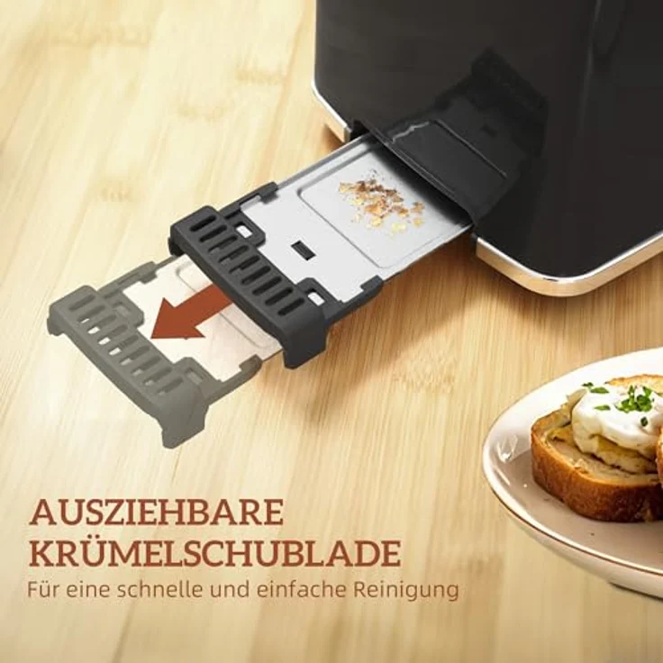 HOMCOM Kocher-Toaster-Set, 2-Schlitz-Toaster mit 2200 W, LED-Touchscreen, Schwarz, inkl. Wasserkocher 1,7 L – Bild 8