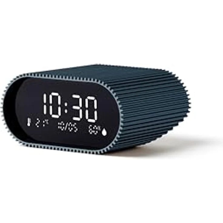 Lexon LR155OB3 Ray Clock, Digitalwecker mit Feuchtigkeits- und Temperaturanzeige, Ozeanblau – Bild 5