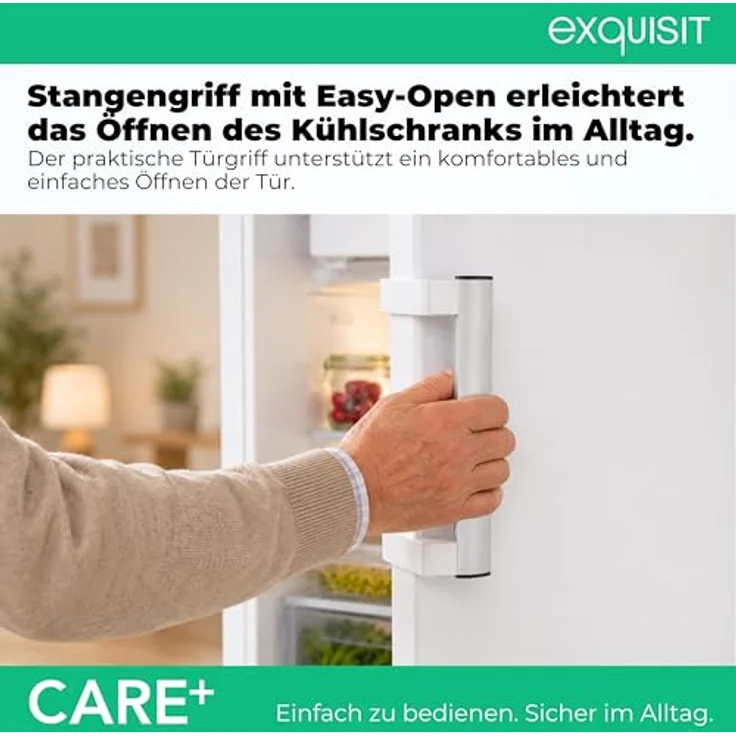 Exquisit KS16-4-HEA-090E Care Kühlschrank 121 l mit 4-Gefrierfach (15 l), Super-Kühl-Modus, elektronische Temperaturregelung, weiß – Bild 3