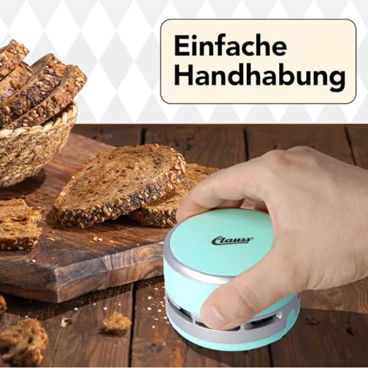 Clauss CL-50002 00 Mini-Sauger 2Clean, batteriebetrieben, mint-silber – Bild 4