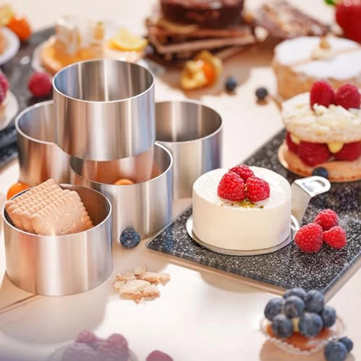 STONELINE Dessert- und Speiseringe Set, 8-teilig, Edelstahl – Bild 3