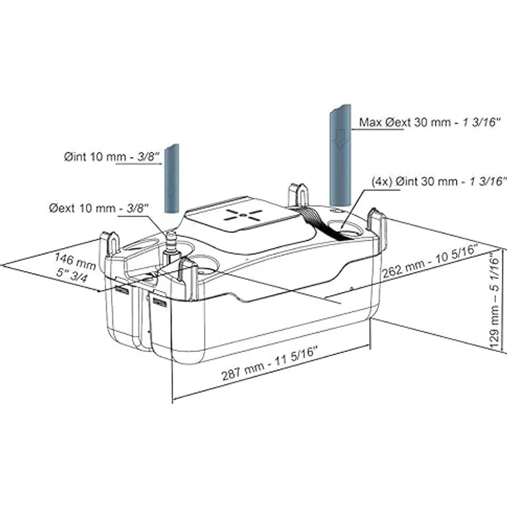 Sauermann Si-83, Kondenspumpe 65 l/h, 45 dB, IP44, RAL 9005, Klimaanlage Zubehör – Bild 5