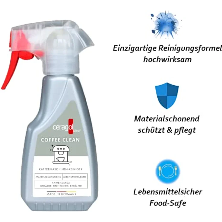 ceragol ultra Coffee Clean Kaffeefettlöser Reinigungsspray für Kaffeemaschinen , 250ml – Bild 2