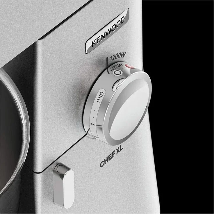 Kenwood KVL4170.S Chef XL Küchenmaschine, 1200W, Interlock-Sicherheitssystem, 6,7L, inkl. Standmixer-Aufsatz 1,6 Liter, Fleischwolf, silber, Serie: Chef Elite XL – Bild 4