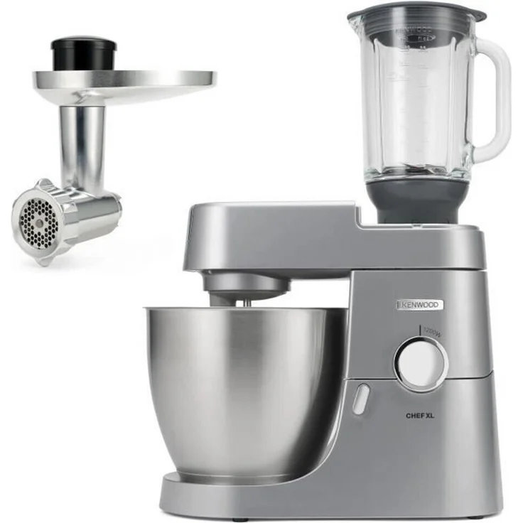 Kenwood KVL4170.S Chef XL Küchenmaschine, 1200W, Interlock-Sicherheitssystem, 6,7L, inkl. Standmixer-Aufsatz 1,6 Liter, Fleischwolf, silber, Serie: Chef Elite XL – Bild 1