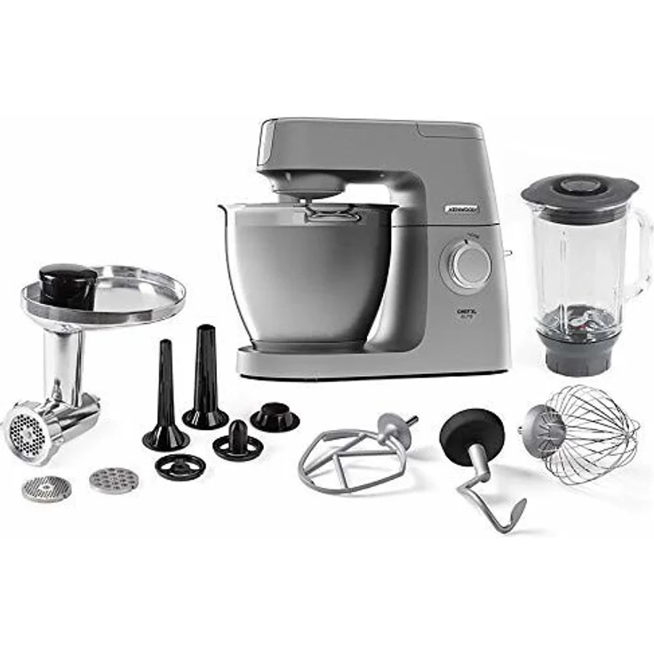Kenwood KVL4170.S Chef XL Küchenmaschine, 1200W, Interlock-Sicherheitssystem, 6,7L, inkl. Standmixer-Aufsatz 1,6 Liter, Fleischwolf, silber, Serie: Chef Elite XL – Bild 3