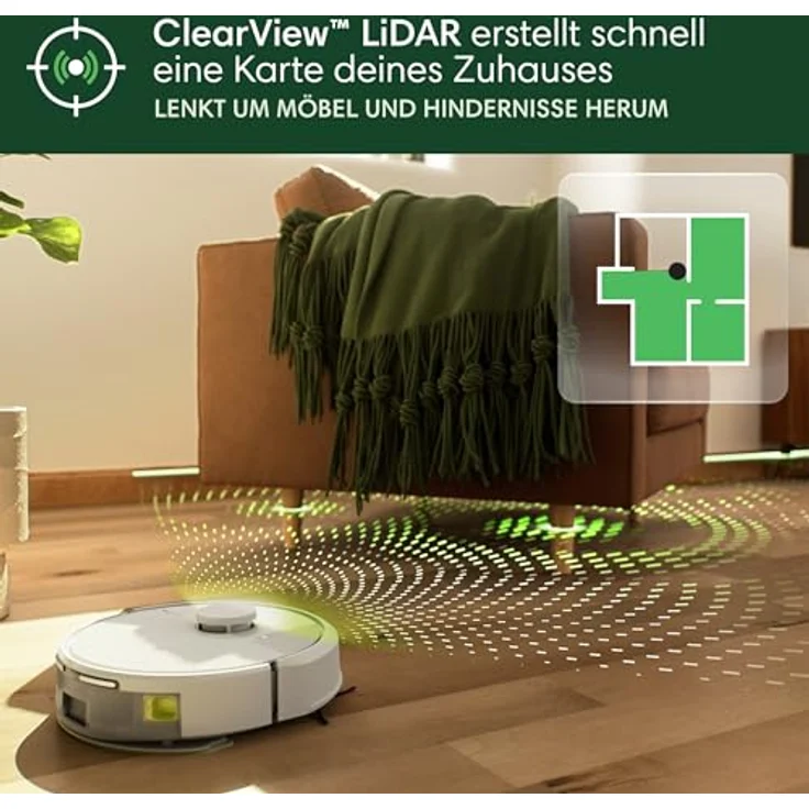 iRobot Roomba 105 Combo - Staubsauger-Roboter mit Clearview LiDAR, 7000Pa Saugkraft, 120 mins Akkulaufzeit, SmartScrub, Reinigungszonen, App - Weiß – Bild 5