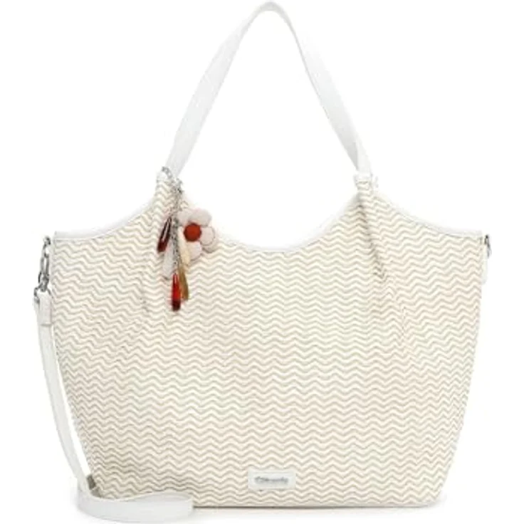 Tamaris Shopper Cityshopper, Weiß/Beige, 45 cm Breite, verstellbarer Schulterriemen, geräumiges Hauptfach mit Zipper – Bild 1