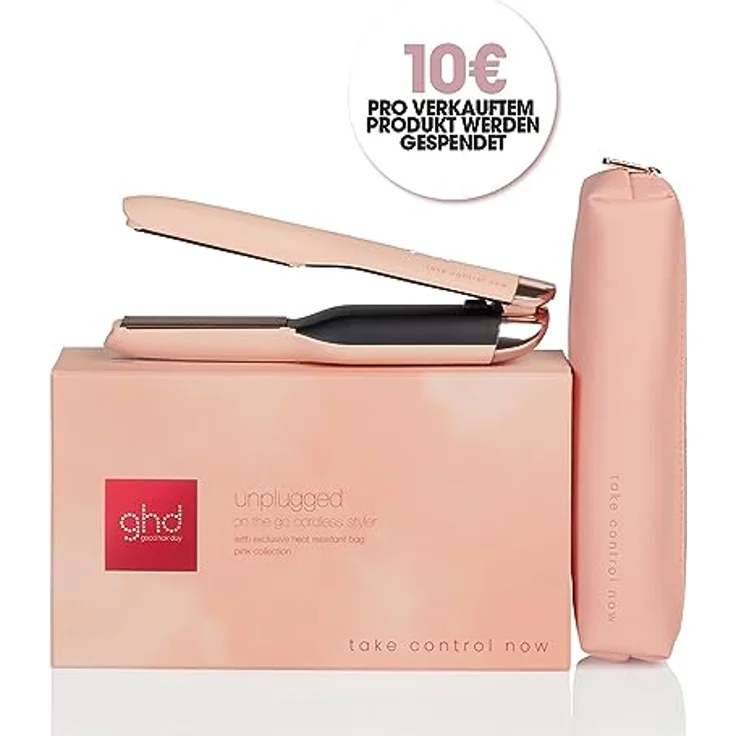ghd unplugged Pink Peach styler, Kabelloses Glätteisen mit Hybrid Co-Lithium Technologie – Bild 2