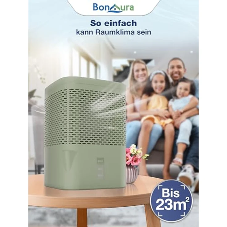 BonAura® Luftentfeuchter ohne Strom, effektiver Raumentfeuchter für Räume bis 23m², inklusive 680g Nachfüllpack Granulat, Schutz vor Schimmel – Bild 3