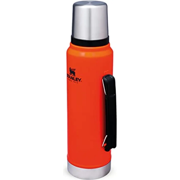 Stanley Classic Legendary Bottle Vakuumflasche aus Edelstahl mit Vakuumisolierung in der Farbe Blaze Orange 1,0l, Maße: 11,7cm x 9,4cm x 35,8cm, 668307 – Bild 1
