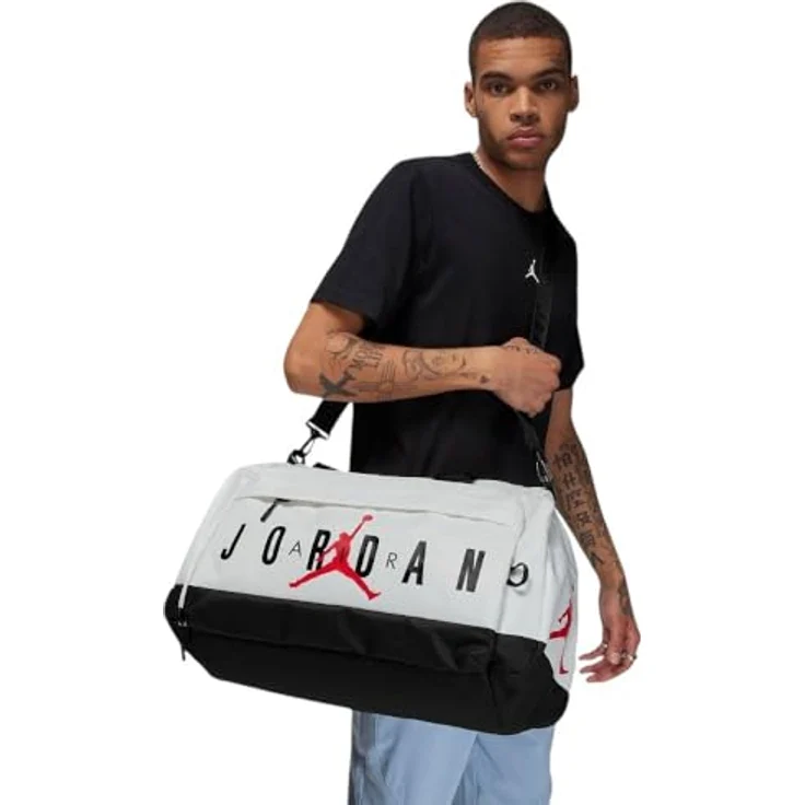 Jordan Sporttasche JAM VELOCITY DUFFLE, geräumige Reise- und Sporttasche mit Schuhablage, Schwarz – Bild 3