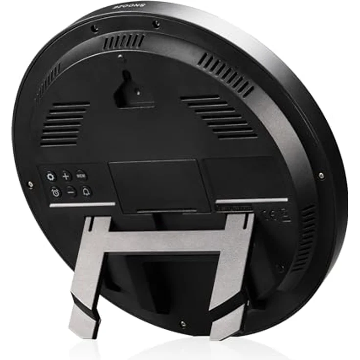 Kienzle Funkwanduhr Tischuhr mit 18,7 cm Display, Temperaturanzeige, DCF-Zeit, Datum, 2 Weckzeiten, Schlummerfunktion, schwarz – Bild 5