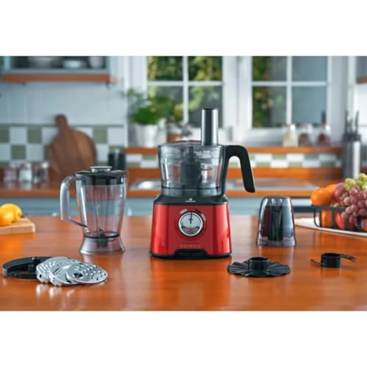 Karaca Küchenmaschine Karaca Mastermaid Power Max 11 in 1 Küchenroboter Imperial Rot 2500 W, mit 11 verschiedenen Funktionen und überragender Leistung – Bild 2