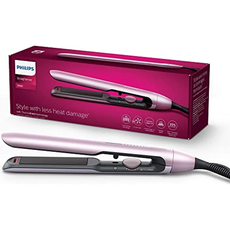 Philips Haarglätter der 5000er Serie mit ThermoShield Technologie, Mauve [Modell BHS530/00], Rosa – Bild 1