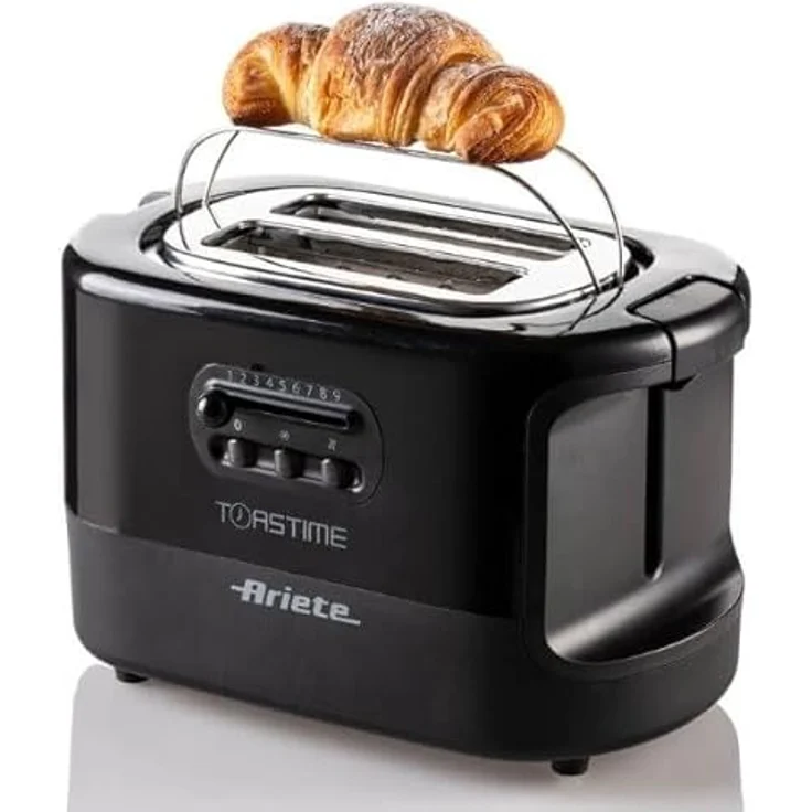 Ariete 159 Toastime Toaster 2 Scheiben mit Zange, Krümelschublade Schwarz – Bild 5