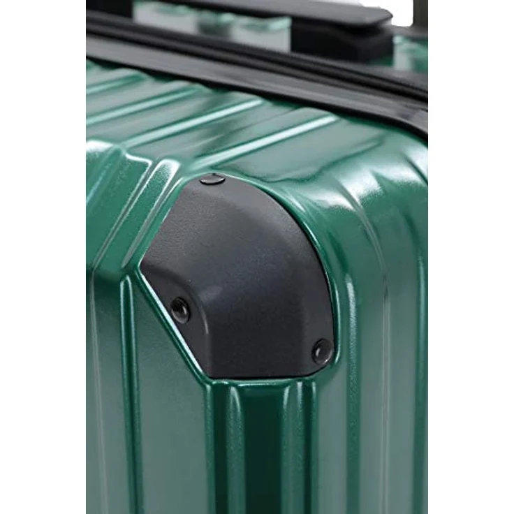 Münicase M816, Reisekoffer mit TSA-Schloss, Dehnungsfuge, Teleskopgriff, 4 Rollen, Hartschale, 65cm, Dunkelgreen – Bild 3