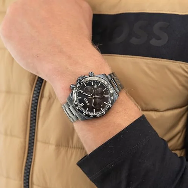 BOSS Chronograph HERO 2.0 1514270, Quarzuhr mit Edelstahlarmband, analog, Tagesanzeige, Herrenuhr – Bild 6