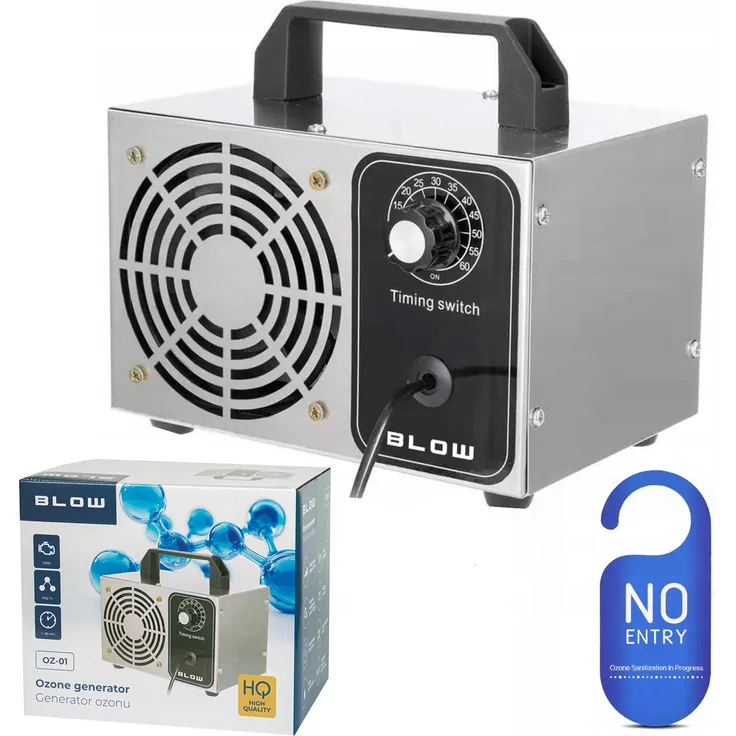 BLOW OZ-01 Ozongenerator, 60.000 mg/h Ozonproduktionskapazität, 120 W, Timer und Drehregler, kompakte Bauweise