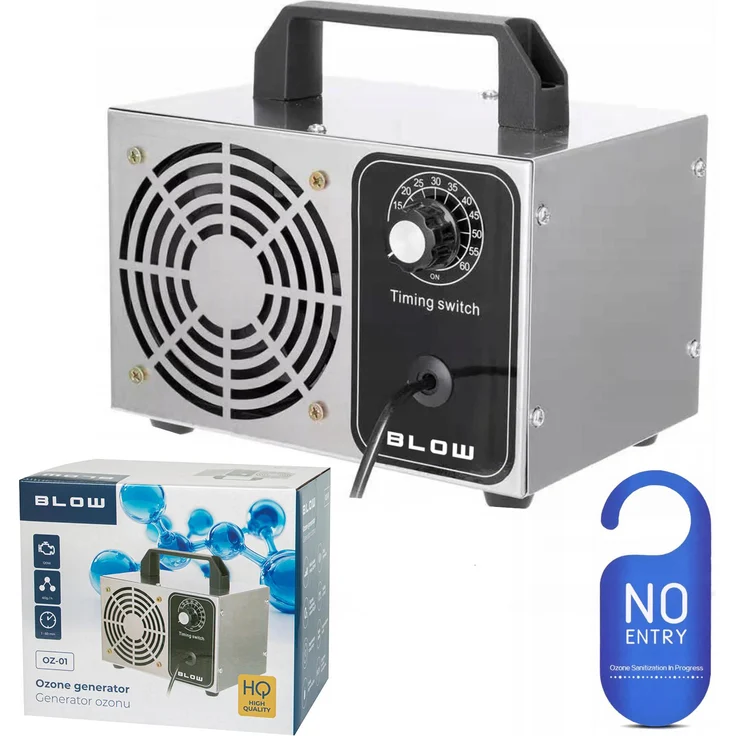 BLOW OZ-01 Ozongenerator, 60.000 mg/h Ozonproduktionskapazität, 120 W, Timer und Drehregler, kompakte Bauweise