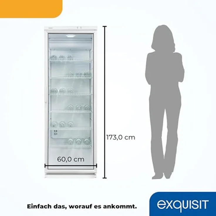 exquisit Getränkekühlschrank GKS350-1-GT-280D weiss, 320 L Volumen, LED – Bild 7