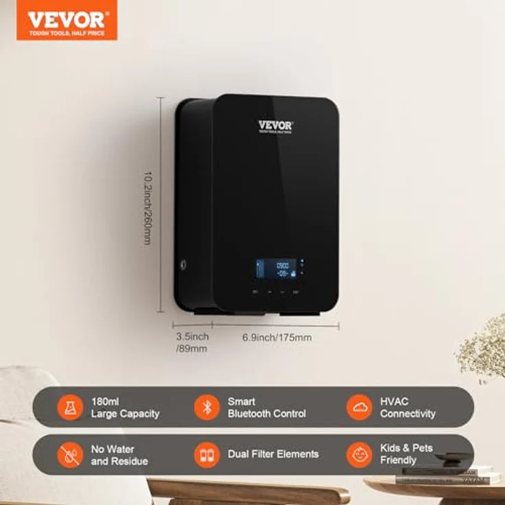 VEVOR HVAC-Duftdiffusor, intelligente Duftluftmaschine, 180 ml, Kaltlufttechnologie, wasserlos, für Räume bis 2000 Quadratfuß, App-Steuerung mit Bluetooth – Bild 2