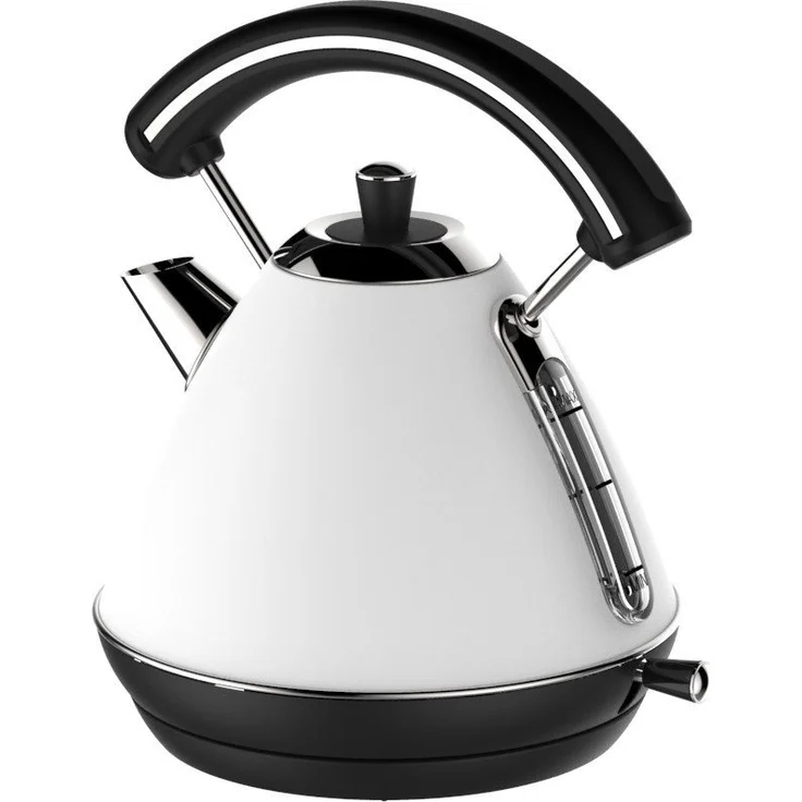 COFI 1453 Wasserkocher Retro Wasserkessel 1,7 Liter Aut. Abschaltung weiß schwarz, 1.7 l