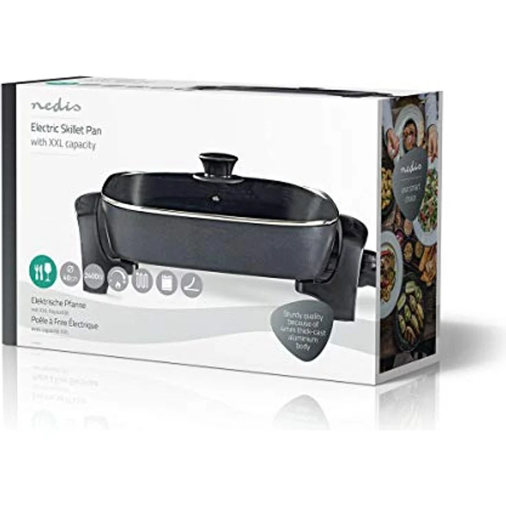 Nedis FCSP110EBK40, Tischgrill elektrisch mit einstellbarem Thermostat, Schwarz – Bild 9