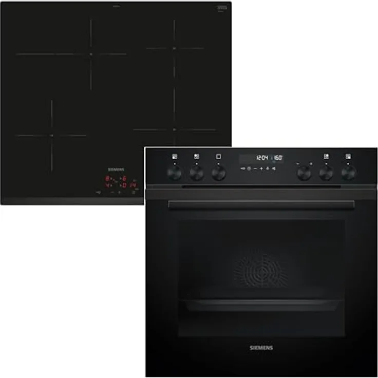 Siemens PQ522IAAB Einbauherd-Set, HE278GBB4 Herd mit Selbstreinigung, 3D Heißluft, Pizzastufe & EI631CFB1E Induktionskochfeld mit Bräterzone, powerBoost, rahmenlos