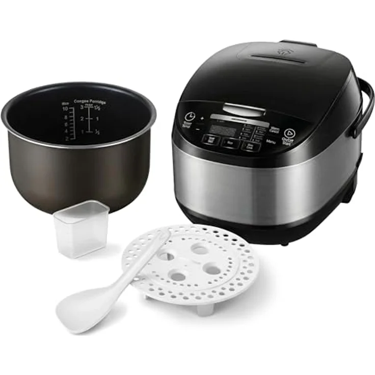 Heinner HMCK-5BK Multikocher 5 L, 770 W, Touch-Control, Timer, Warmhaltefunktion, Edelstahl Schwarz – Bild 3