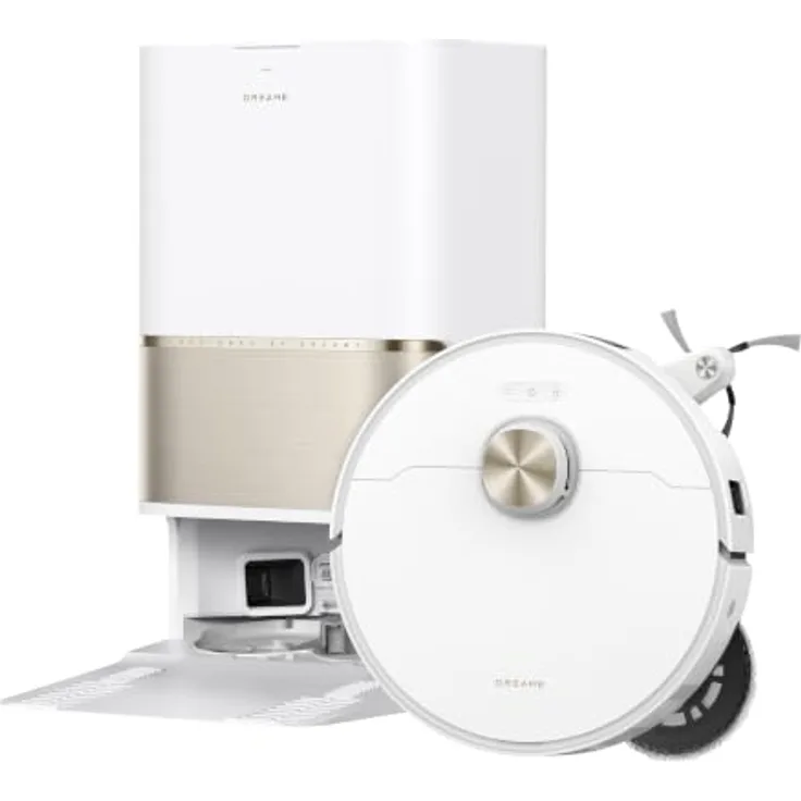Dreame L50s Pro Ultra Saugroboter mit Wischfunktion, 30KPa Saugkraft, 100-tägige Selbstreinigung, Hitzereinigung, Eckreinigung und Entwirrungsbürste, Weiß