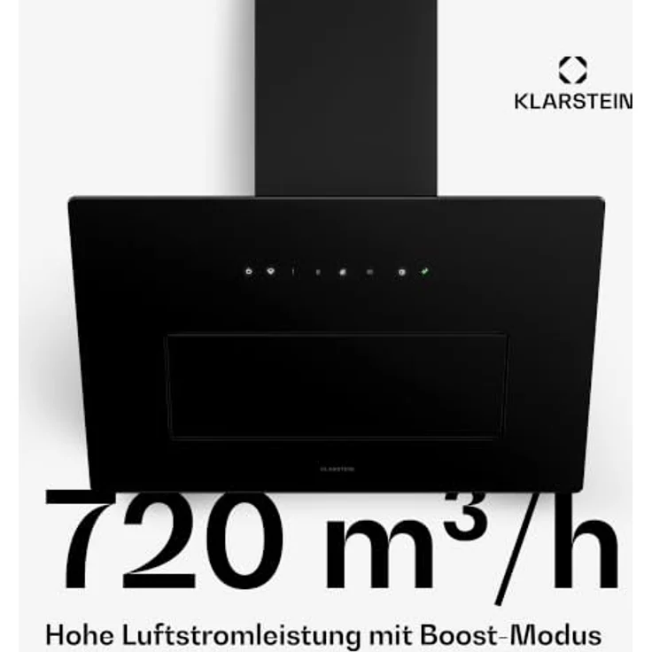 Klarstein SleekAir 60 cm schräge Dunstabzugshaube – 720 m³/h, OxyPure-Luftsystem, Touch-Bedienung, LED-Beleuchtung, A+++ Energieeffizienz – Bild 5