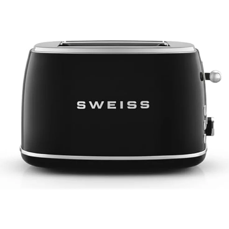 SWEISS Vintage Toaster GRS9, 2 Schlitze, 6 Leistungsstufen, Auftauen, speziell für Baguettes, 850 W, Schwarz – Bild 1