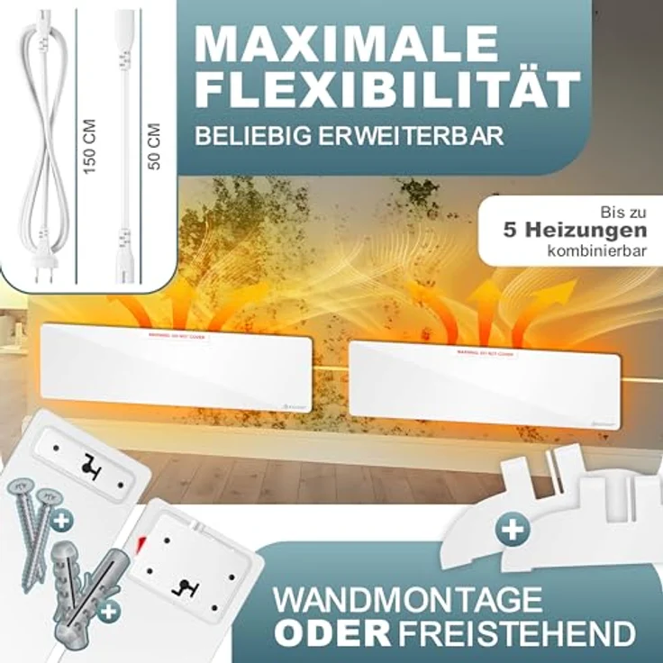 KESSER® Anti-Schimmel Infrarotheizung 50 W, spritzwassergeschützt IP54, modular erweiterbar für effektive Schimmelbekämpfung – Bild 5