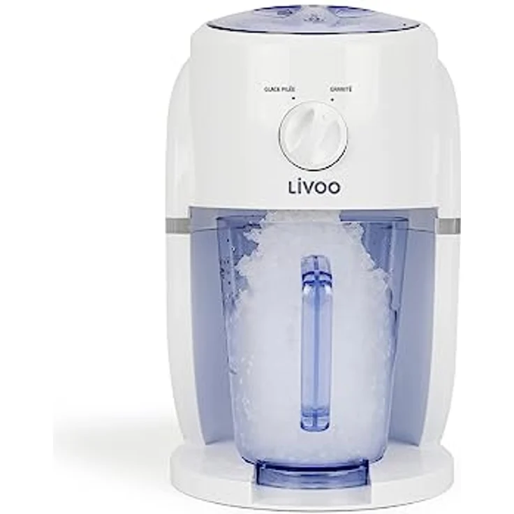 LIVOO DOM430 Eiscrusher Eiswürfel Crusheis Eiswürfelmaschine Eiskrug, 1,1 L, Kunststoff, weiß – Bild 4