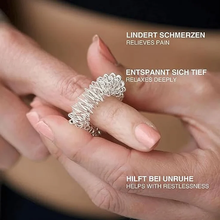 Body & Mind Shiatsu-Akupressurgerät Massageringe, Yin Yang Ring Set 2-tlg., Wellnessmassage, Entspanne & Relaxen, Schwarz & Silber – Bild 5