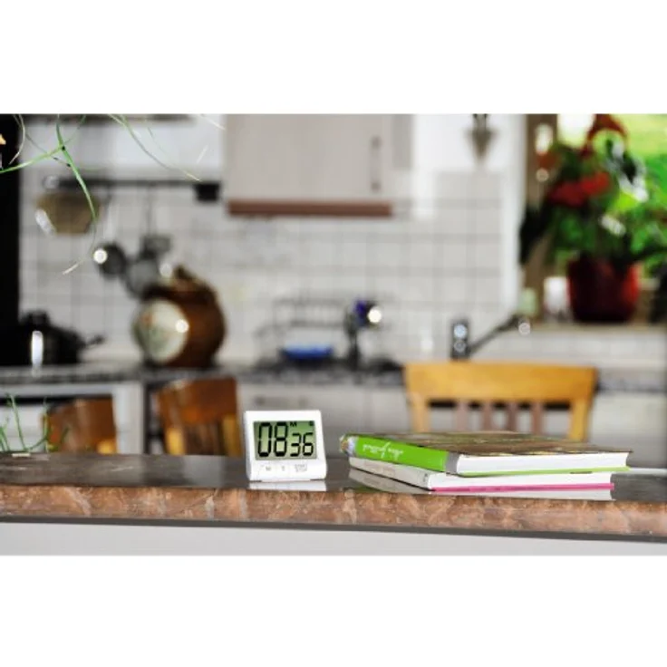 Xavax Digitaler Küchentimer mit Timer- und Stopp-Uhr-Funktion (Befestigung via Magnet, Clip, Hänger oder Aufsteller) batteriebetrieben, weiß – Bild 5