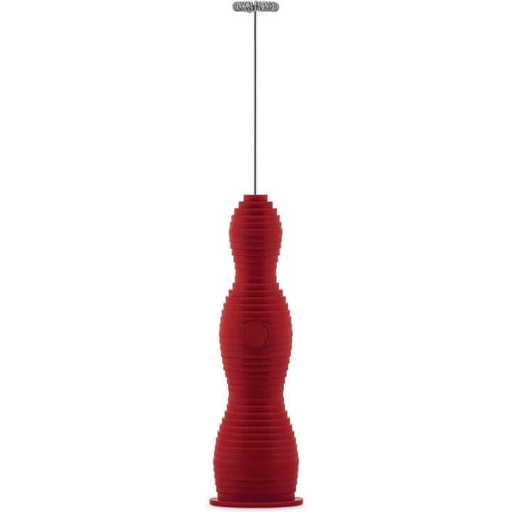 Alessi Milchaufschäumer Pulcina Rot, USB-aufladbarer Küchenhelfer mit ergonomischem Griff – Bild 1