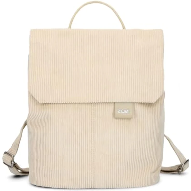 Zwei Mademoiselle.M City Rucksack, 29 cm, beige, 100% Polyurethan, kompakte Größe 24 cm x 13 cm – Bild 2