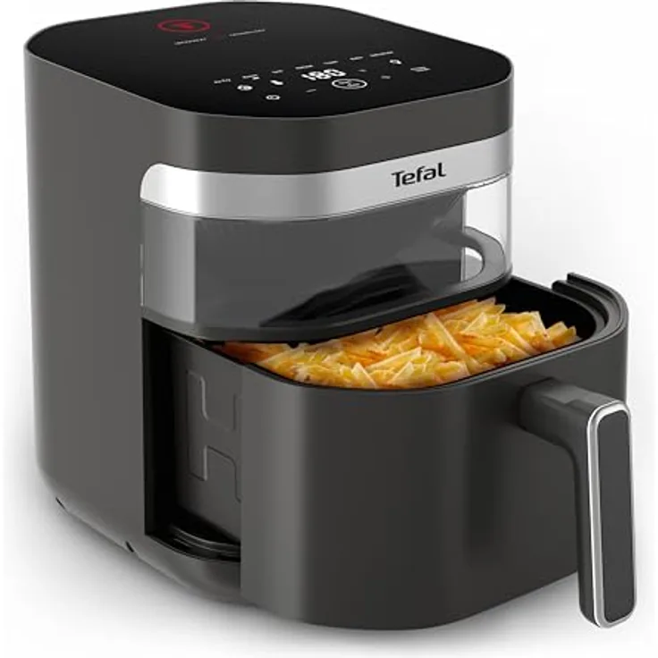 Tefal Easy Fry EY832HE0, Infrared Heißluftfritteuse mit 7 L Fassungsvermögen, doppelte Heizelemente, 8 voreingestellten Programmen und LED-Sichtfenster, Dunkelgrau